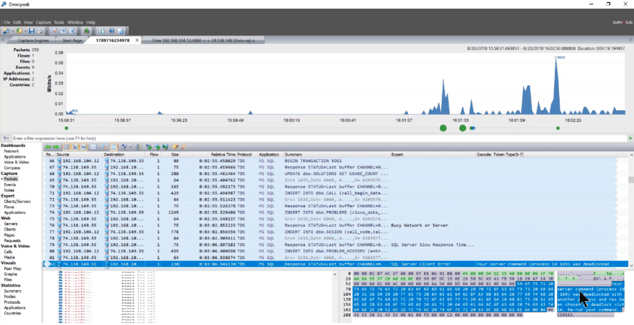 Omnipeek Protocol Analysis for network visibility