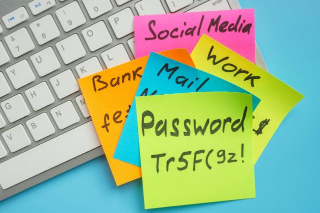 stickers with password information